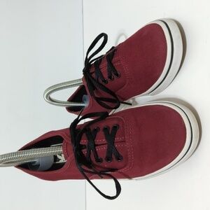 Vans off the wall burgendy red athletic sneaker women's size 6.5 men's 5